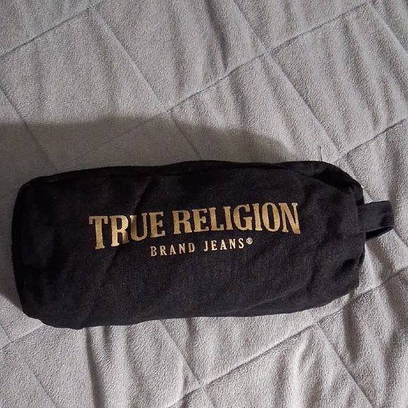 True Religion Black Pouch with Gold Text - Picture 1 of 6